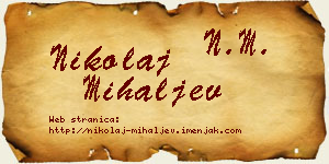 Nikolaj Mihaljev vizit kartica